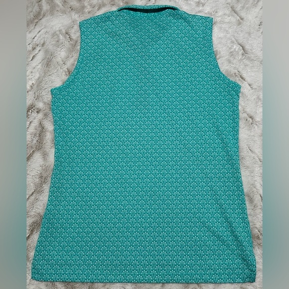 Magnolia Lane Collection Green Teal Sleeveless Masters Golf Polo Shirt - Picture 7 of 11